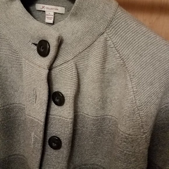 Cropped Knit Sweater Top 3-Tone Grey SIze L - Picture 2 of 3